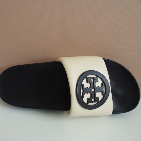 tory burch lina slide cream and black